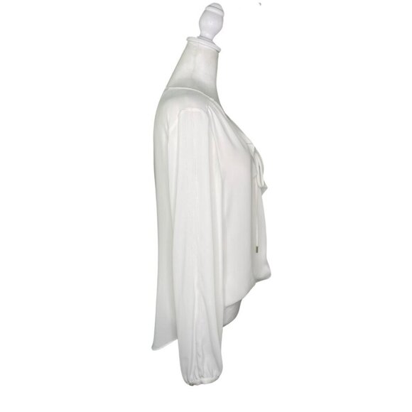 NWT - WHBM Short Front Long Back Ruffled V-Neck Blouse with Eyelets, 2 #262 - Picture 5 of 16